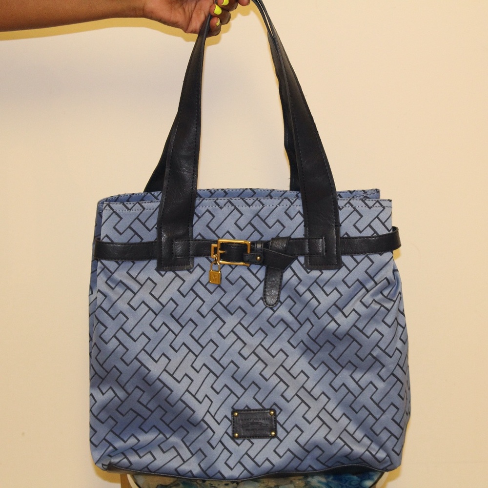 Tommy Hilfiger Large Blue Shoulder Tote Bag